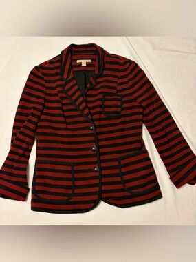 Banana Republic Women’s Red & Black Striped Blazer Jacket
